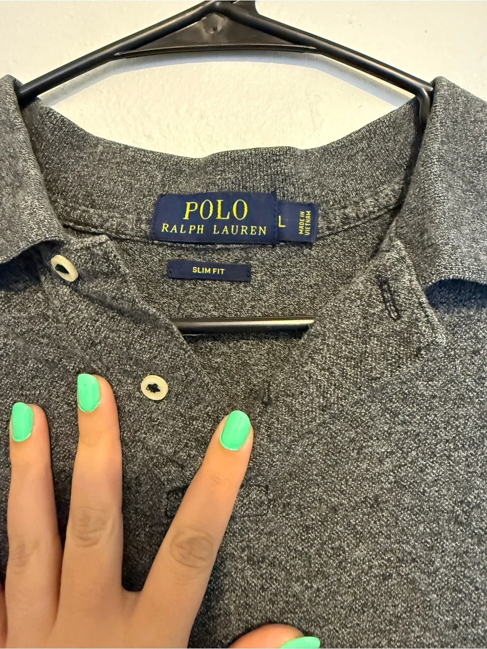 Ralph Lauren Men's Dark Heather Gray Polo with Embroidered Pony